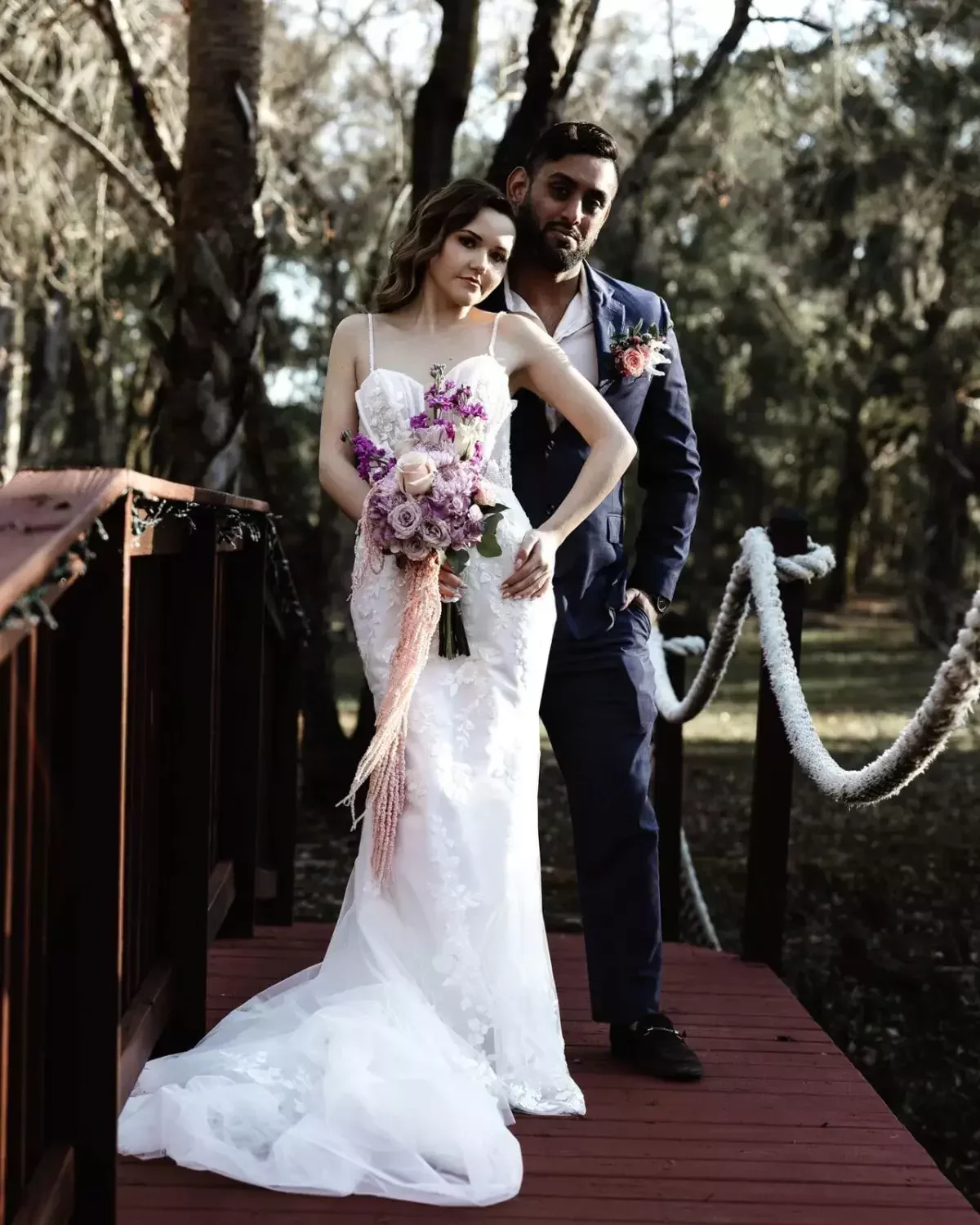 Modern blush and lavender bridal bouquet by a Tampa Bay luxury wedding florist